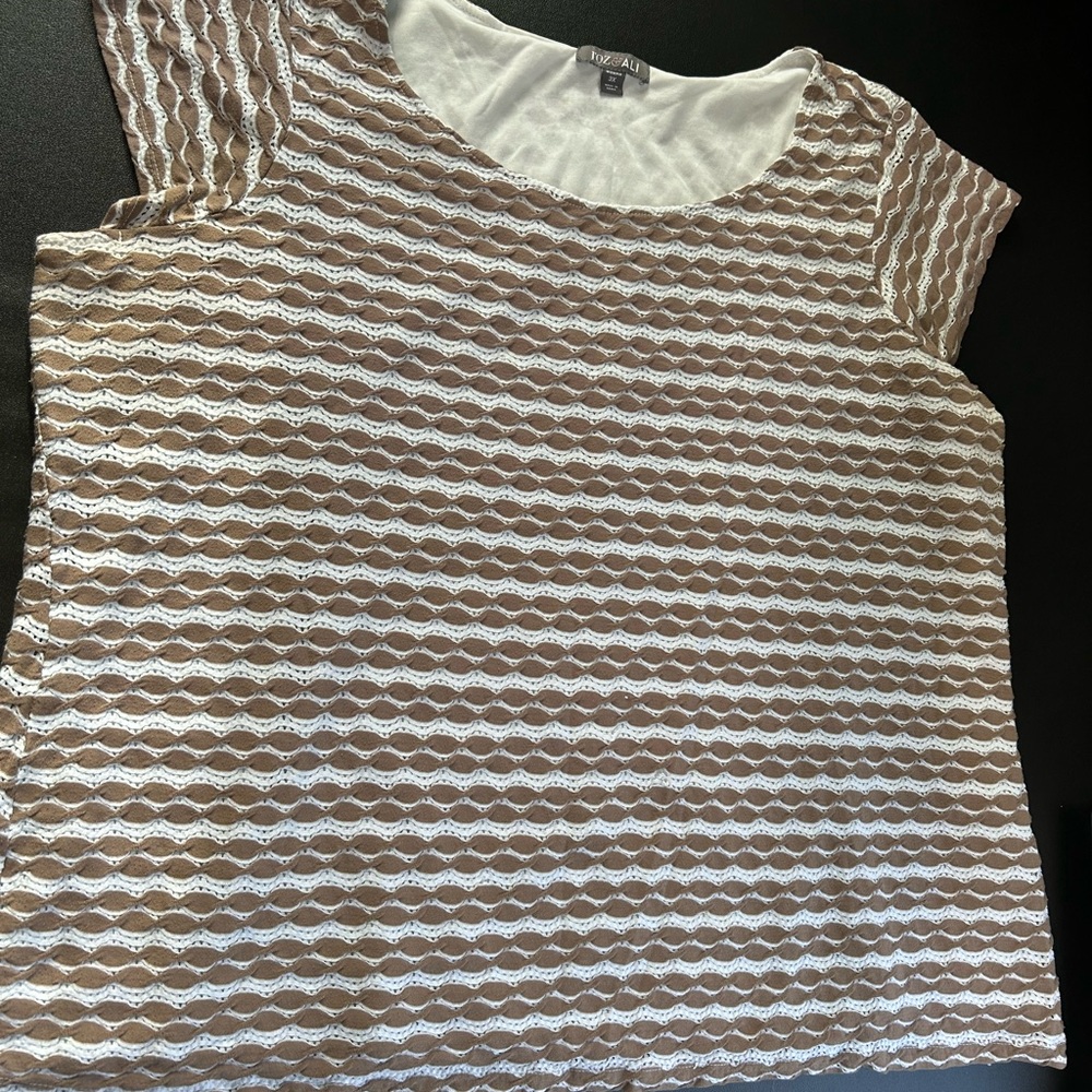 Roz & Ali‎ Women's 3X Pullover Top Lined Textured Cap Sleeve Business Casual - Picture 3 of 11